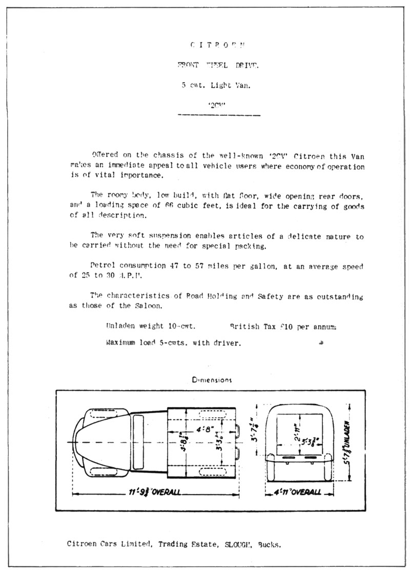 Slough-built Citron 2CV 5 cwt. van