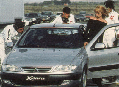 Filming the Claudia Schiffer advertisement