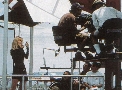 Filming the Claudia Schiffer advertisement